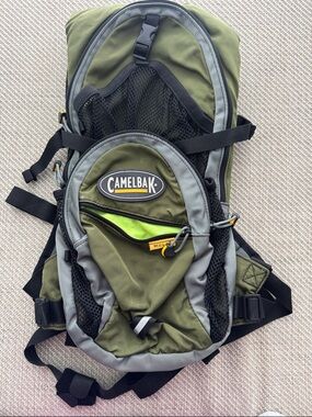 CamelBak Olive Green and Gray Hydration Backpack with Neon Accent